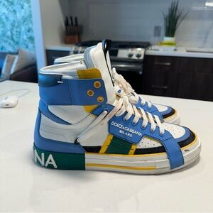 Dolce & Gabbana 2.Zero High Top Men’s Sneakers - White - Size 44 (11 US)